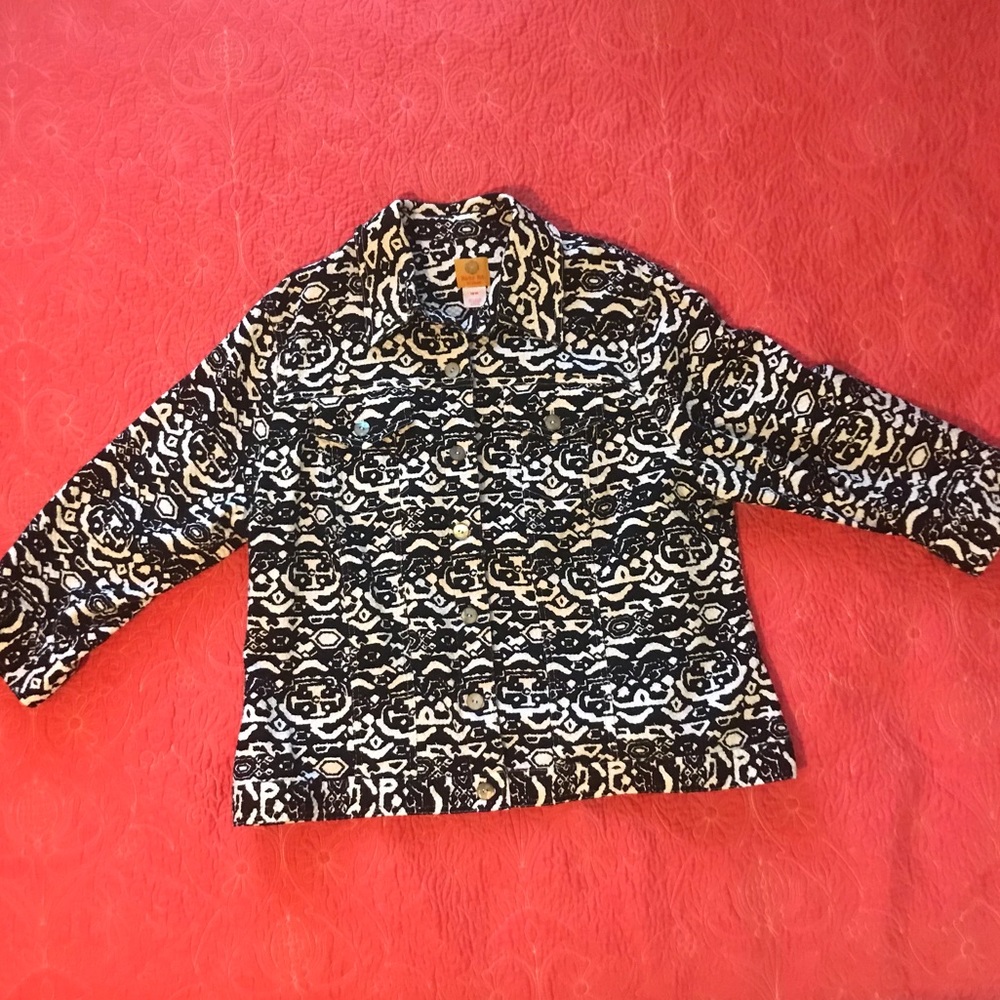 Jacket by Ruby Rd. Woman size 18W.  Black & White.